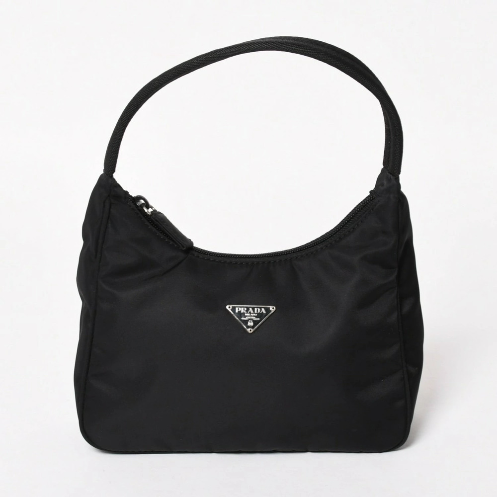 Prada Vela Hobo Shoulder Bag Black
